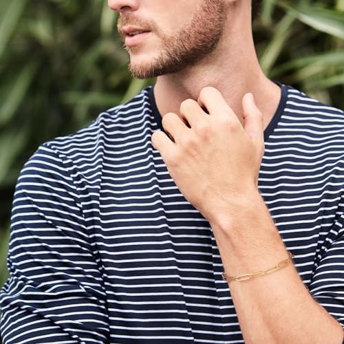 14K Gold Bracelets for Women Non Tarnish Bracelet for Men Paperclip Gold Chain Bracelets 5 Sizes 6.5in-9in Excellent for Stacking and Present
