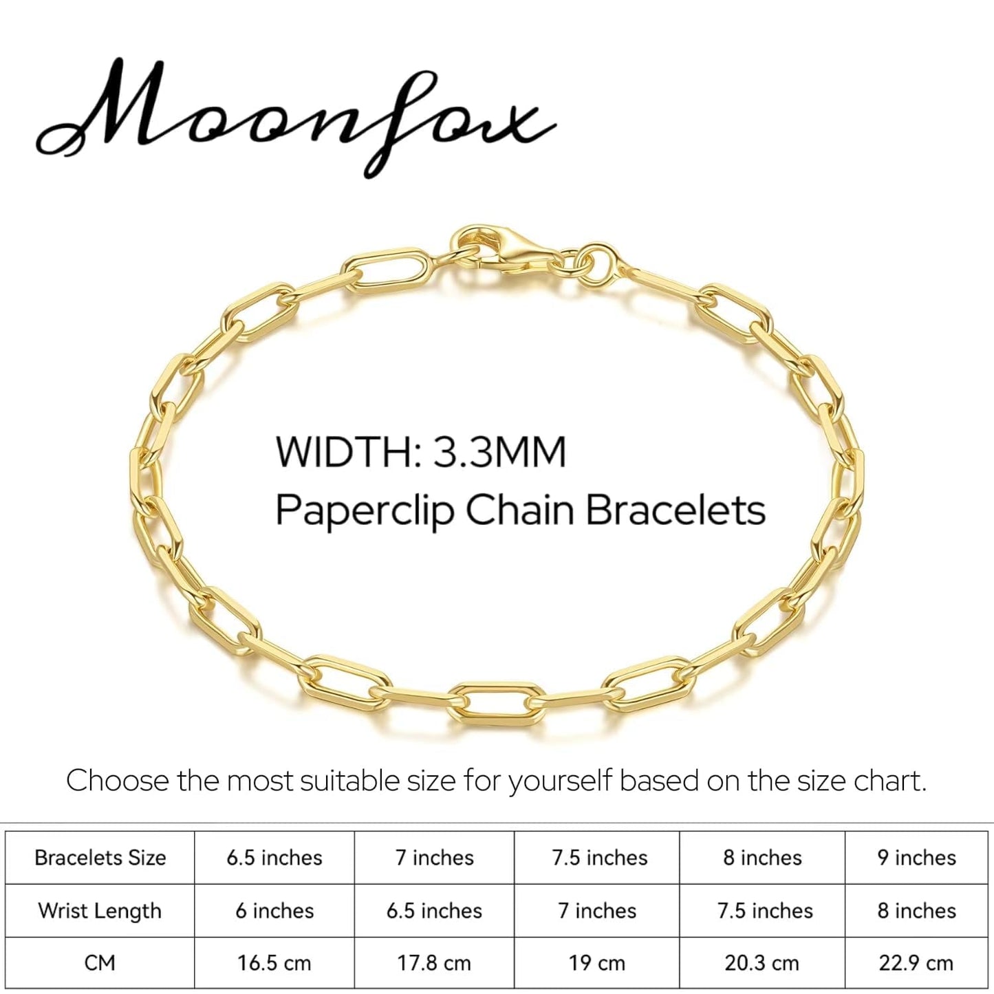 14K Gold Bracelets for Women & Men Dainty Gold Paperclip Chain Bracelet for Women Cute Stackable Bracelets Jewelry 6.5 in-9 in