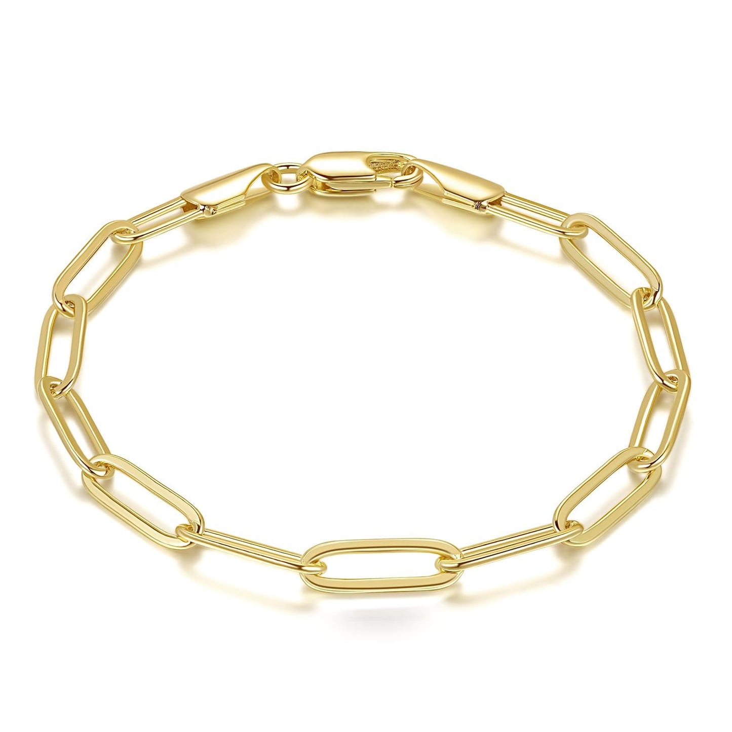14K Gold Bracelets for Women Non Tarnish Bracelet for Men Paperclip Gold Chain Bracelets 5 Sizes 6.5in-9in Excellent for Stacking and Present