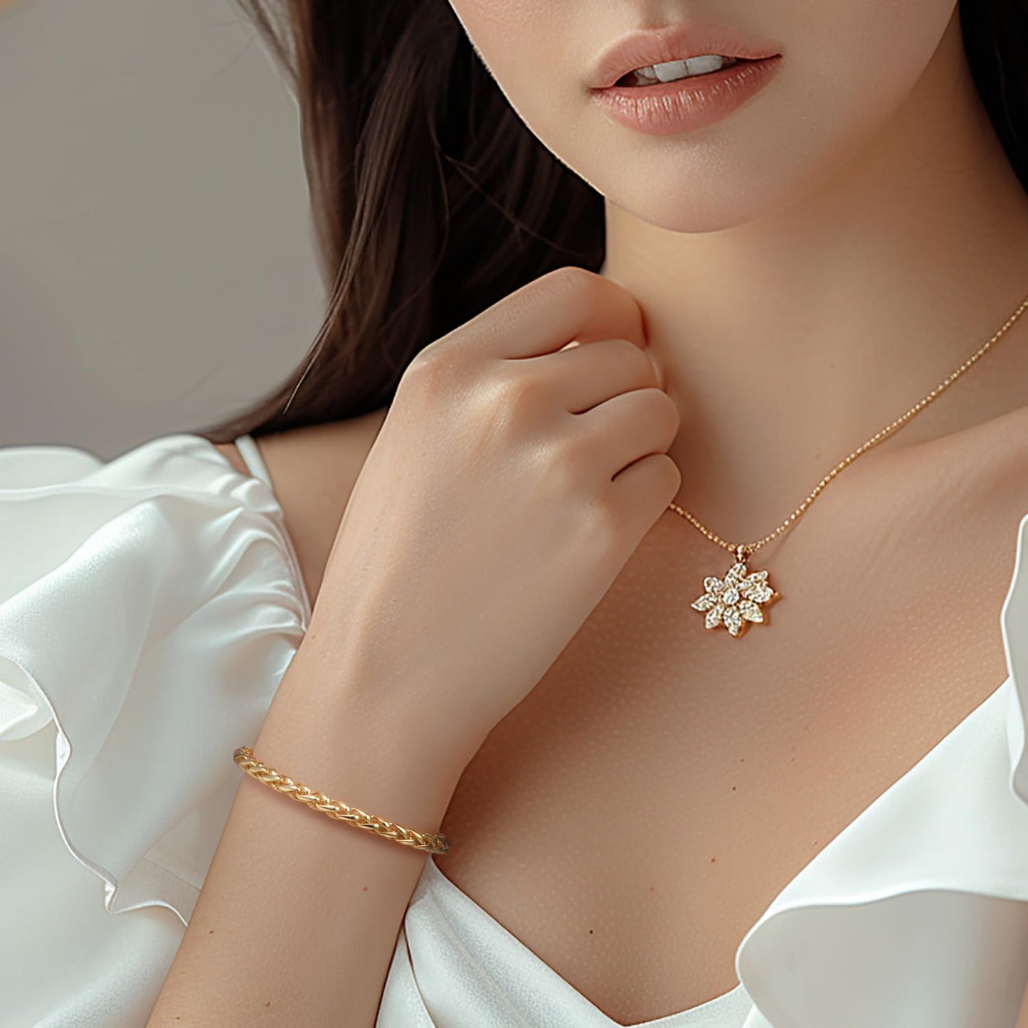 14K Gold Wheat Chain Bracelet for Women Stackable Gold Jewelry Gifts Available in Sizes 6.5-9 Inches (7.00, Inches)