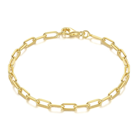 14K Gold Bracelets for Women & Men Dainty Gold Paperclip Chain Bracelet for Women Cute Stackable Bracelets Jewelry 6.5 in-9 in