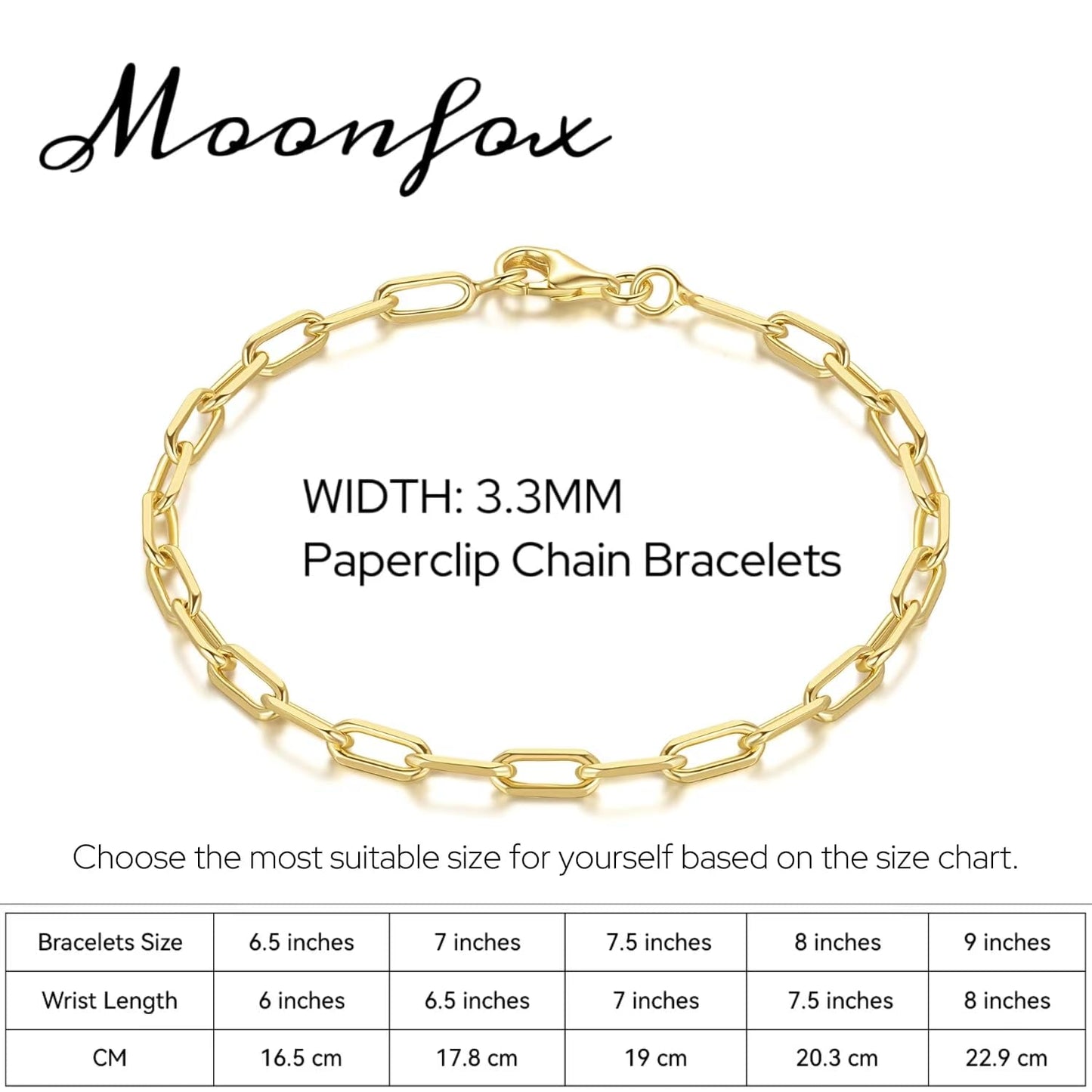 14K Gold Bracelets for Women & Men Dainty Gold Paperclip Chain Bracelet for Women Cute Stackable Bracelets Jewelry 6.5 in-9 in