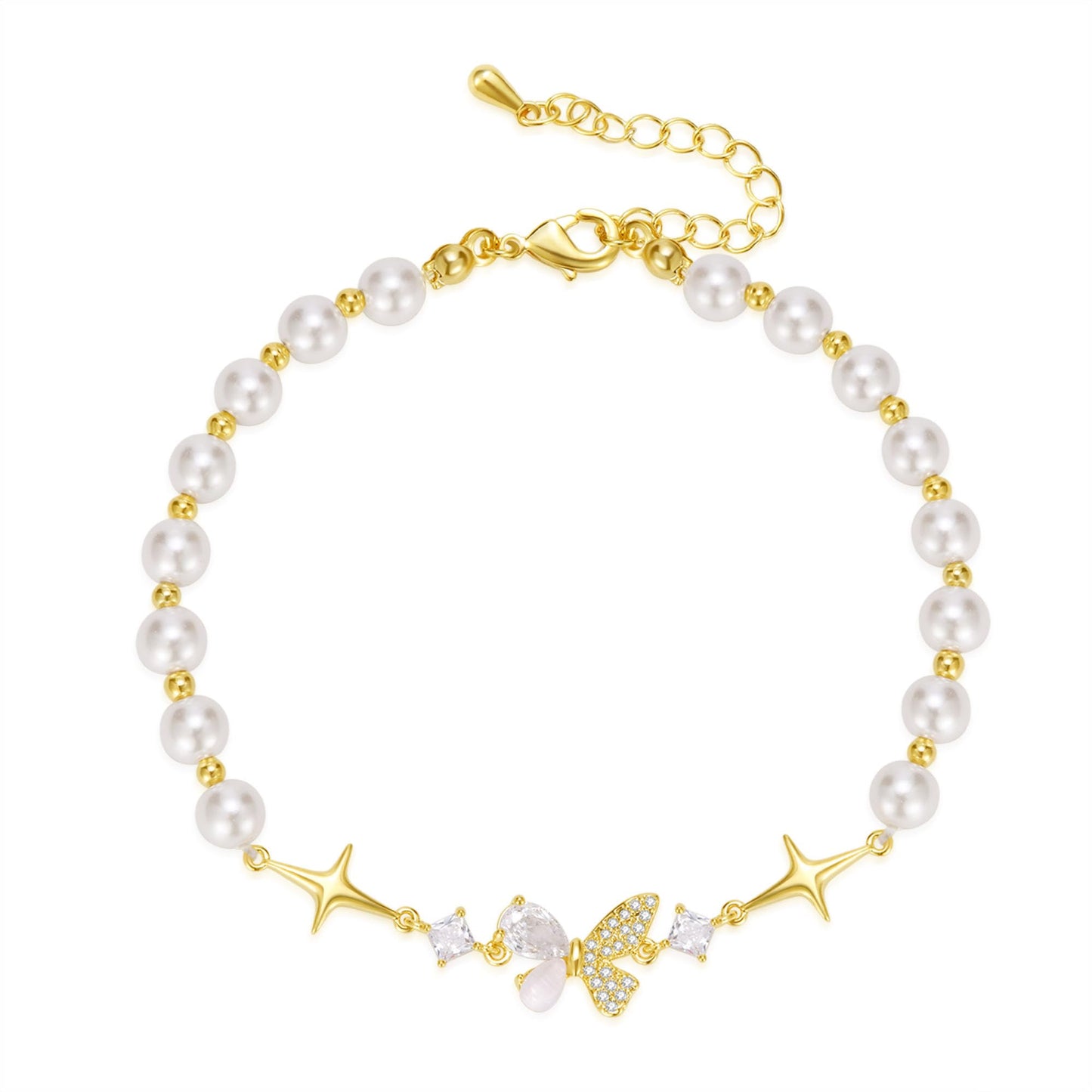 18K Gold Plated Chain Bracelet for Women and Girls,Hypoallergenic Link Bracelets as Jewelry Gifts