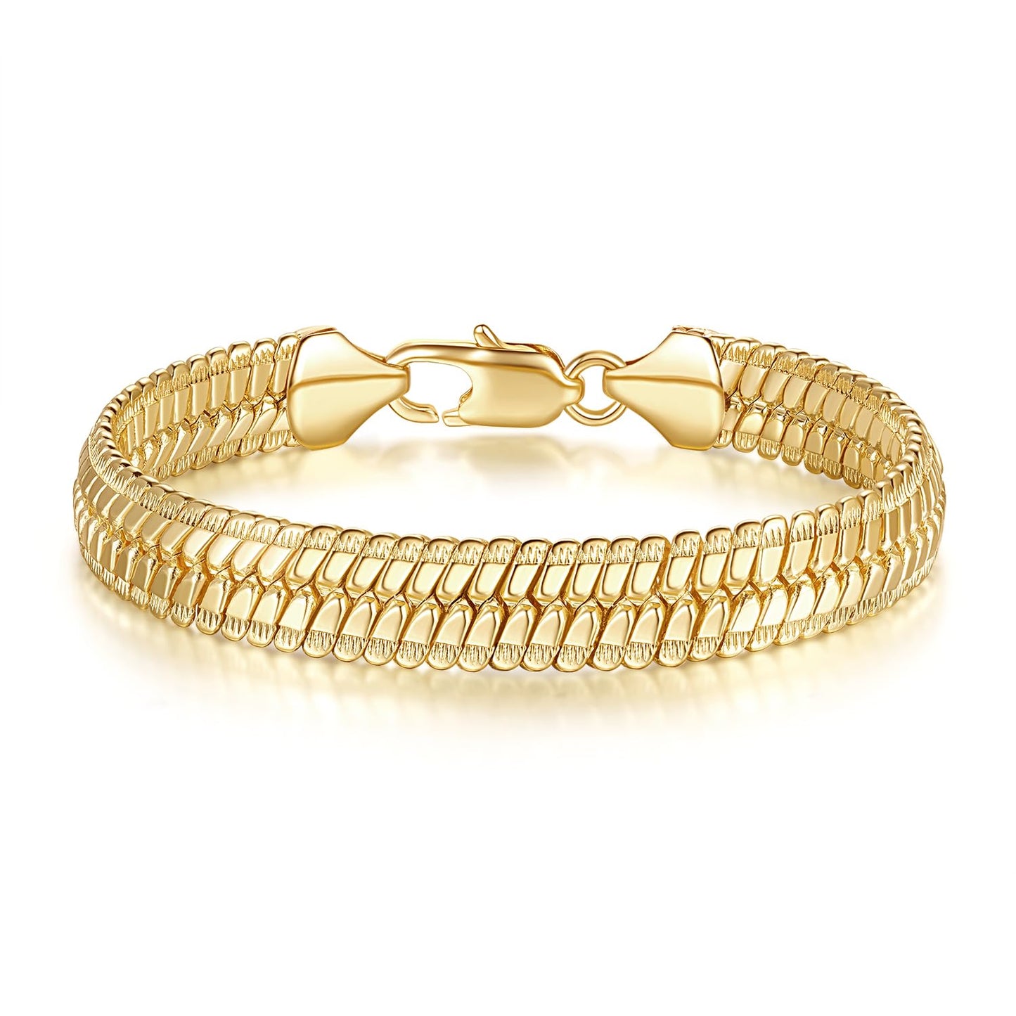 14K Gold Bracelets for Women Non Tarnish Men Bracelet Snake Chain Bracelet Sleek Gold Bracelets for Men Gold Jewelry Gifts 7/7.5/8/8.5 inches