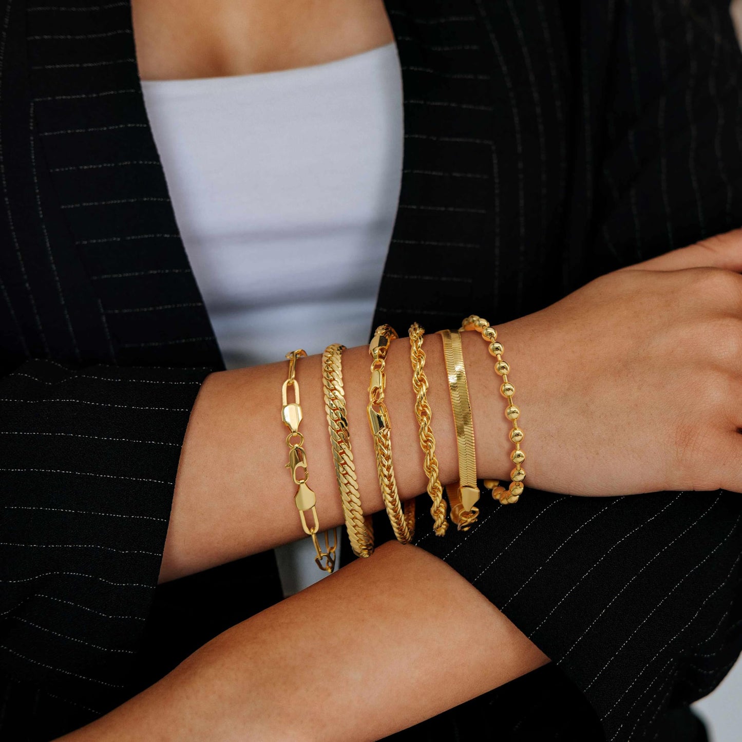 14K Gold Bracelets for Women Non Tarnish Bracelet for Men Paperclip Gold Chain Bracelets 5 Sizes 6.5in-9in Excellent for Stacking and Present