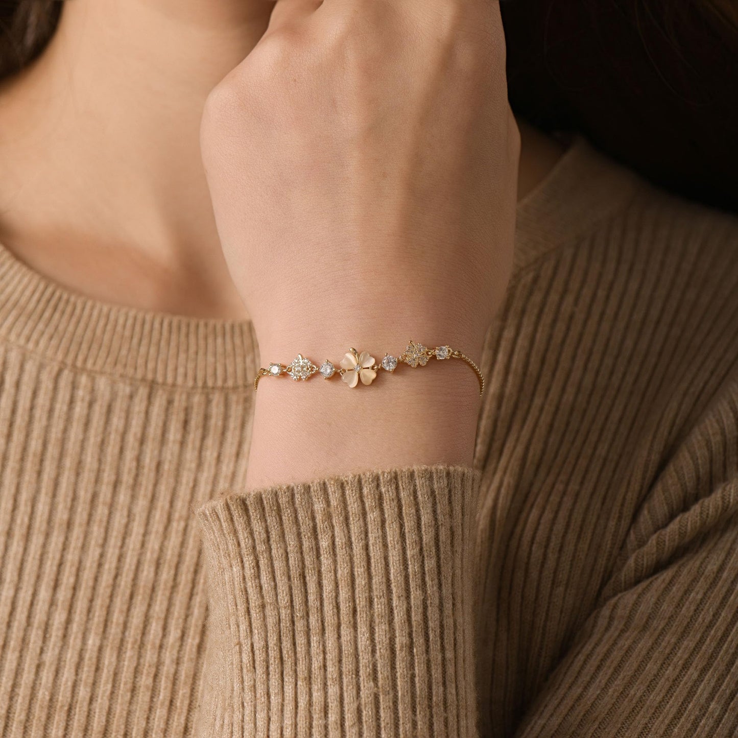 18K Gold Plated Chain Bracelet for Women and Girls,Hypoallergenic Link Bracelets as Jewelry Gifts